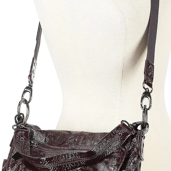 Hobo International Burgundy Leather Shoulder Strap Crossbody Bag - Picture 5 of 6